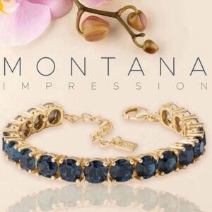 Park Lane MONTANA Gold Bracelet with Deep Blue Stones